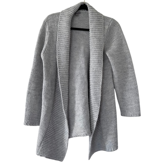 J Jill Chunky Alpaca Blend Cardigan in Dove Gray size Small - Picture 2 of 13
